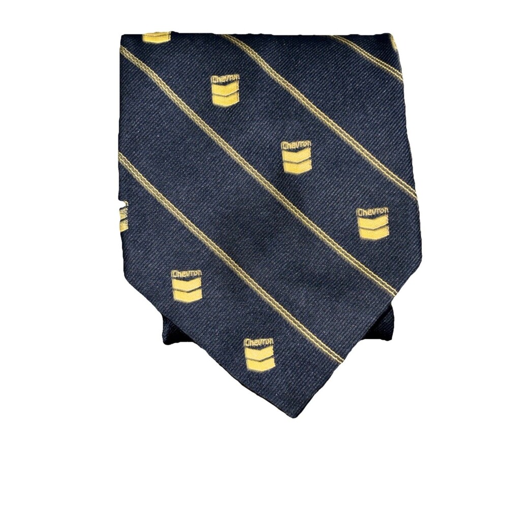 Chevron Gas Oil Memorabilia Men’s Country Club Navy & Gold Neck Tie